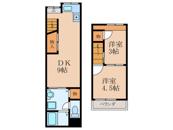 小笹様芝野町貸家の物件間取画像